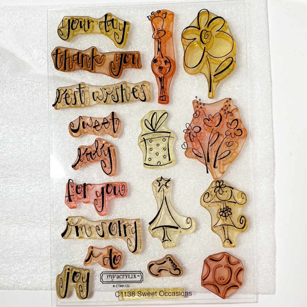 My Acrylic CTMH “Sweet Occasions” Stamp Set-Sentiments, Images